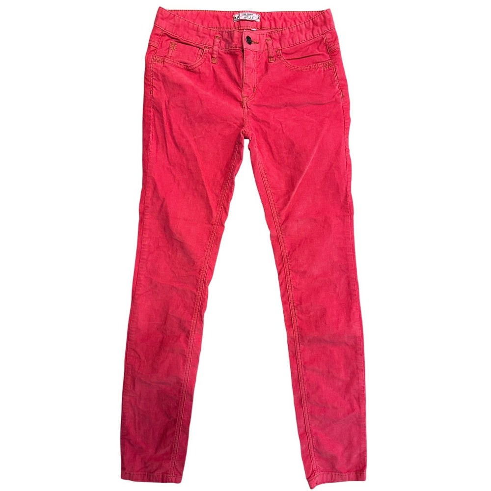 Free People Pink Corduroy Skinny Pants Low Rise Stretch Size 28 61855-16515125